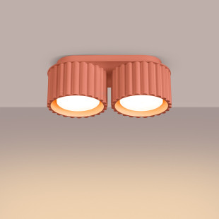 Lampa spot ryflowana Aura GX53 | Sollux - Brzoskwiniowa