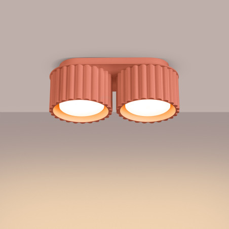 Lampa spot ryflowana Aura GX53 | Sollux - Brzoskwiniowa