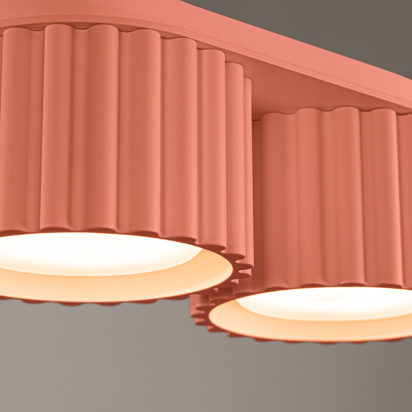 Lampa spot ryflowana Aura GX53 | Sollux - Brzoskwiniowa