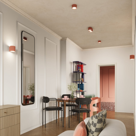 Lampa spot ryflowana Aura GX53 | Sollux - Brzoskwiniowa