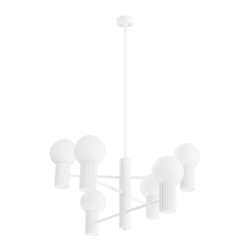 Lampa wisząca Halo 6-punktowa biała | Sollux
