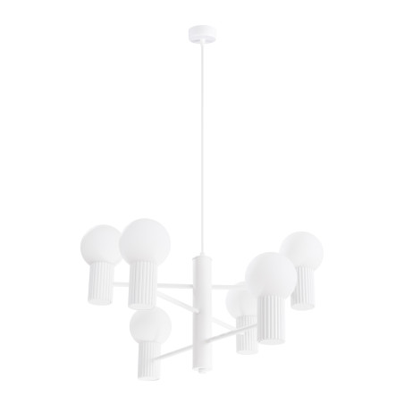Lampa wisząca Halo 6-punktowa biała | Sollux