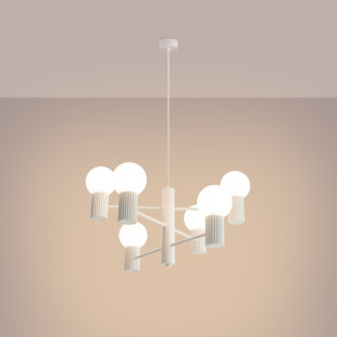 Lampa wisząca Halo 6-punktowa biała | Sollux