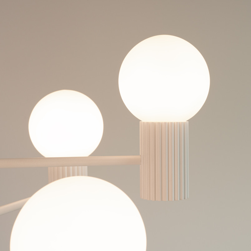 Lampa wisząca Halo 6-punktowa biała | Sollux