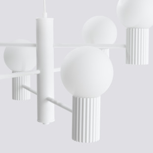 Lampa wisząca Halo 6-punktowa biała | Sollux