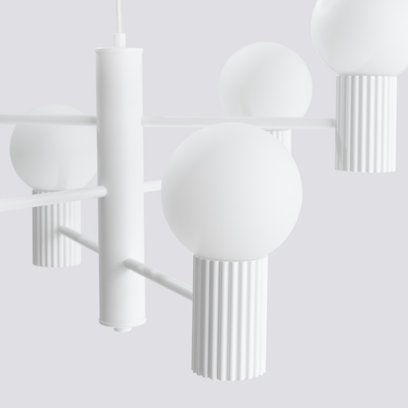 Lampa wisząca Halo 6-punktowa biała | Sollux
