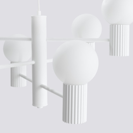 Lampa wisząca Halo 6-punktowa biała | Sollux