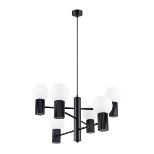 Lampa wisząca Sollux Halo | 6 punktów, biały/czarny | Sklep z lampami