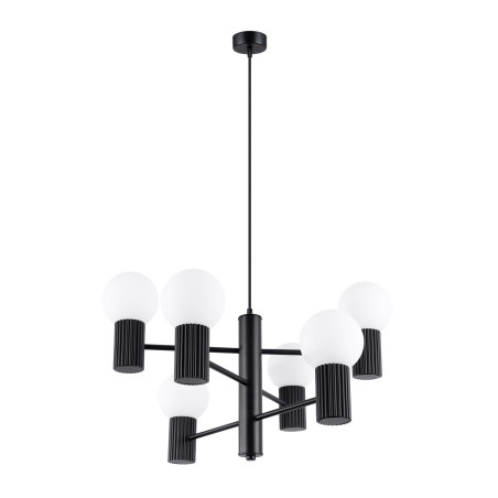 Lampa wisząca Sollux Halo | 6 punktów, biały/czarny | Sklep z lampami
