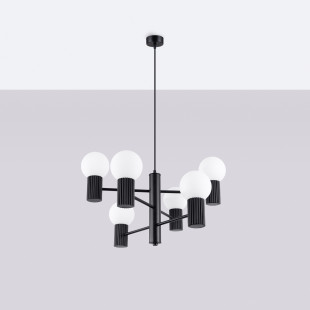 Lampa wisząca Sollux Halo | 6 punktów, biały/czarny | Sklep z lampami