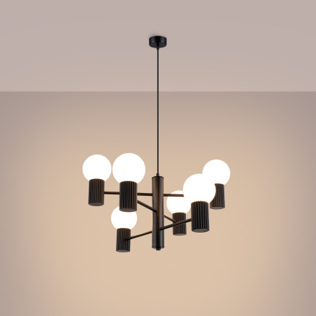 Lampa wisząca Sollux Halo | 6 punktów, biały/czarny | Sklep z lampami