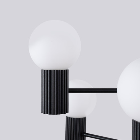 Lampa wisząca Sollux Halo | 6 punktów, biały/czarny | Sklep z lampami
