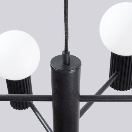 Lampa wisząca Sollux Halo | 6 punktów, biały/czarny | Sklep z lampami