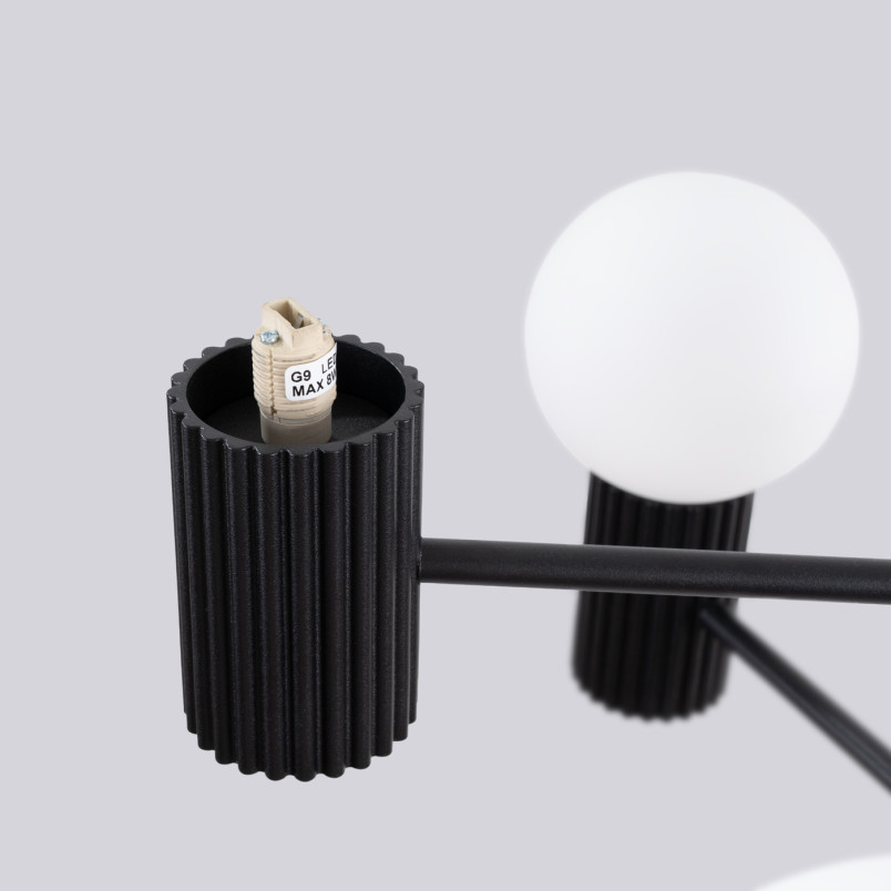 Lampa wisząca Sollux Halo | 6 punktów, biały/czarny | Sklep z lampami