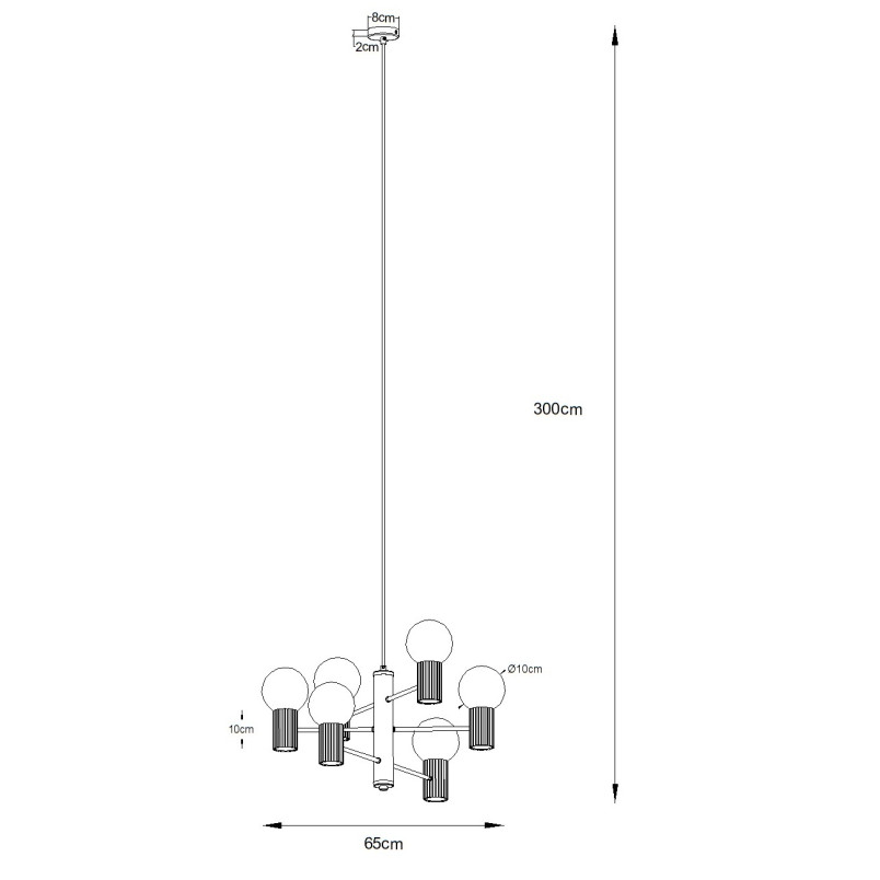 Lampa wisząca Sollux Halo | 6 punktów, biały/czarny | Sklep z lampami