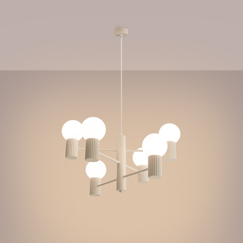 Lampa wisząca HALO 6 punktów Sollux | Nowoczesny design