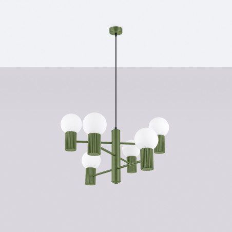 Lampa wisząca Sollux Halo 6-punktowa - nowoczesny design