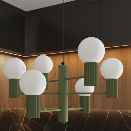 Lampa wisząca Sollux Halo 6-punktowa - nowoczesny design