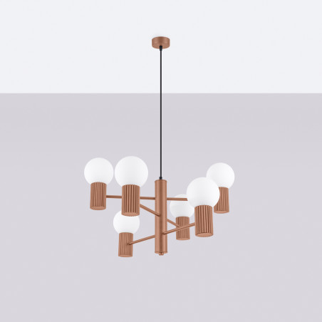 Lampa wisząca Sollux Halo 6 punktowa - nowoczesny design
