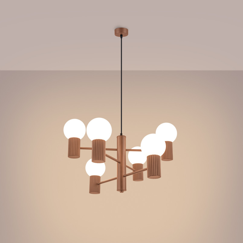 Lampa wisząca Sollux Halo 6 punktowa - nowoczesny design
