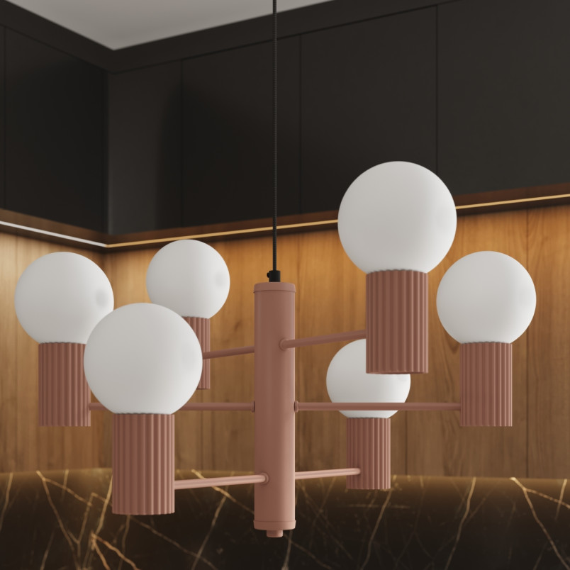 Lampa wisząca Sollux Halo 6 punktowa - nowoczesny design