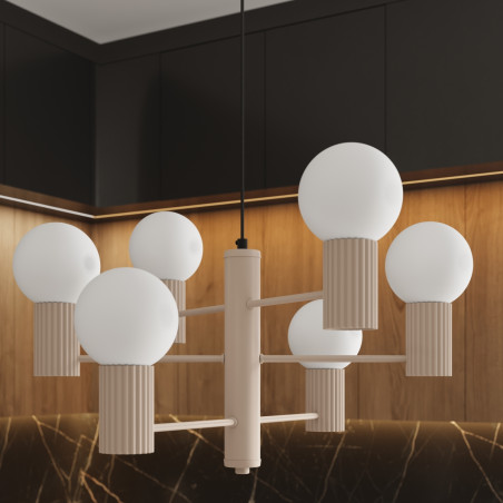 Lampa wisząca Sollux Halo 6 punktowa - Nowoczesny design