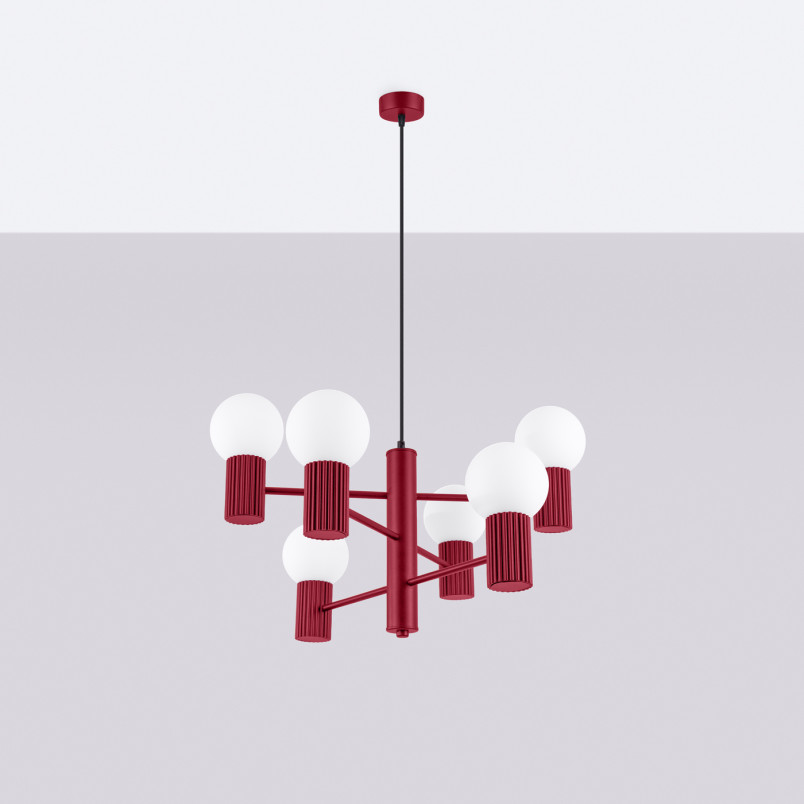 Lampa wisząca 6 punktów Sollux Halo - nowoczesny design