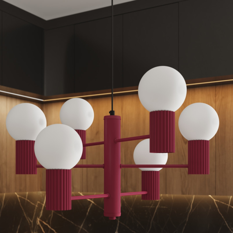 Lampa wisząca 6 punktów Sollux Halo - nowoczesny design