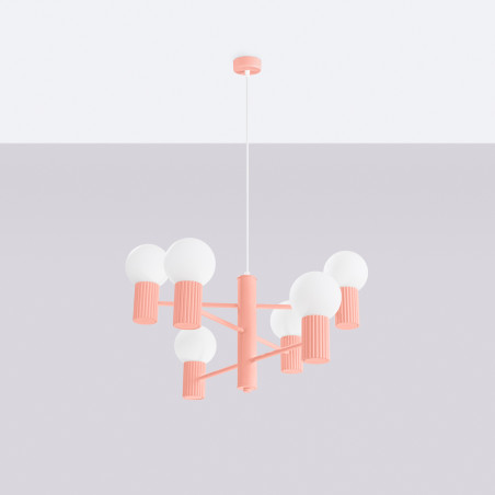 Lampa wisząca Sollux Halo 6-punktowa - Nowoczesny design