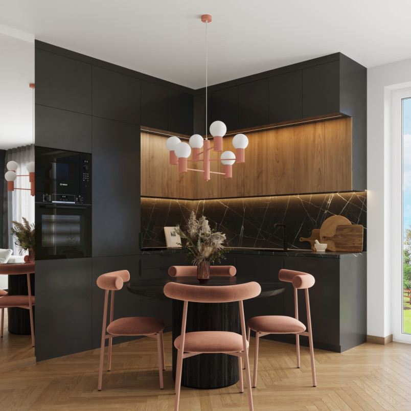 Lampa wisząca Sollux Halo 6-punktowa - Nowoczesny design