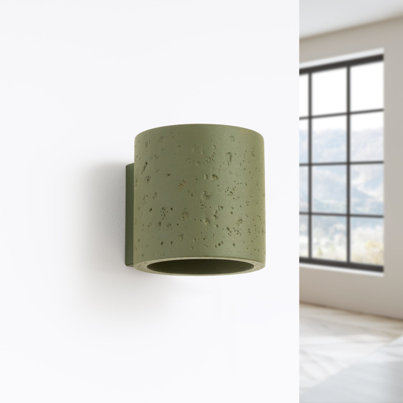 Kinkiet betonowy zielony Orbis 10cm Sollux - Loft i Industrial