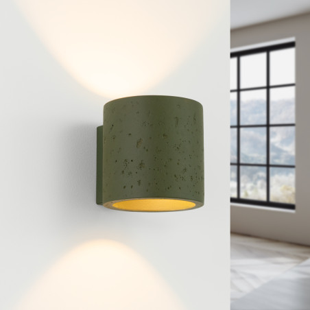Kinkiet betonowy zielony Orbis 10cm Sollux - Loft i Industrial