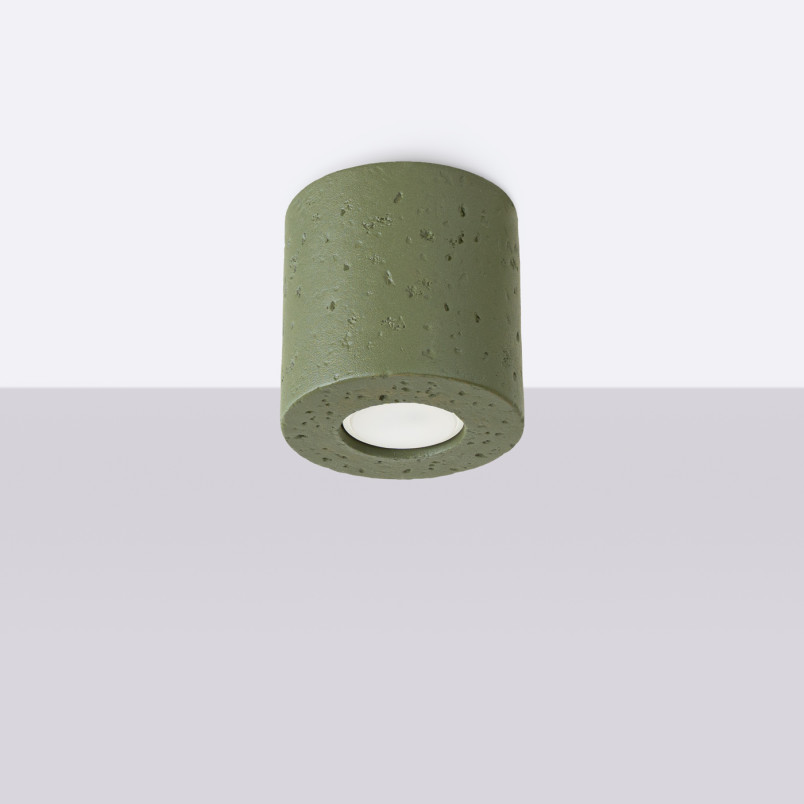 Lampa Betonowa Zielona Orbis 10cm Sollux | Loftowa