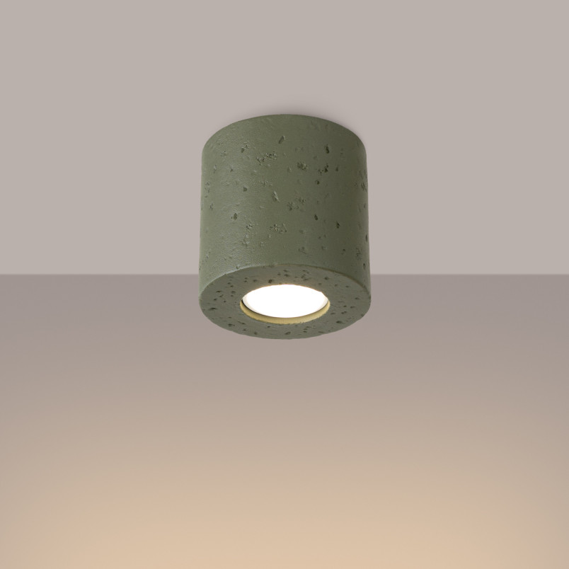 Lampa Betonowa Zielona Orbis 10cm Sollux | Loftowa
