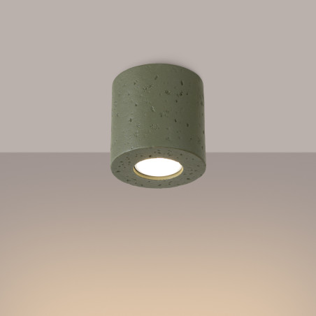 Lampa Betonowa Zielona Orbis 10cm Sollux | Loftowa