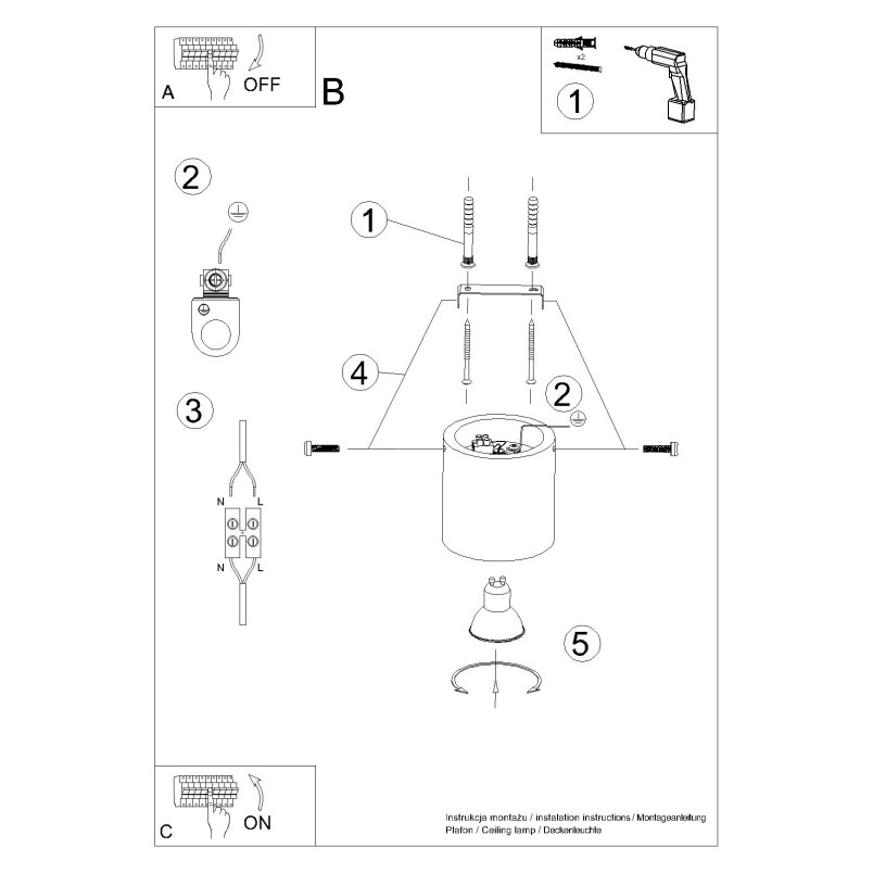 Lampa Betonowa Zielona Orbis 10cm Sollux | Loftowa