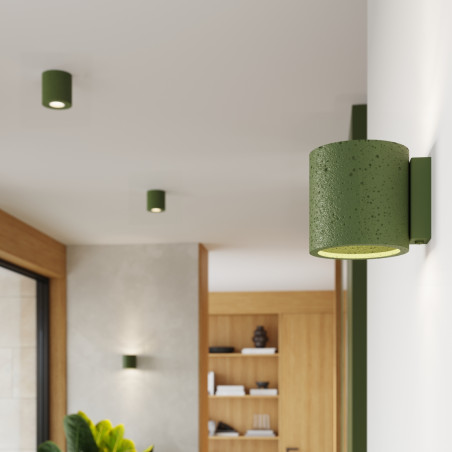 Lampa Betonowa Zielona Orbis 10cm Sollux | Loftowa