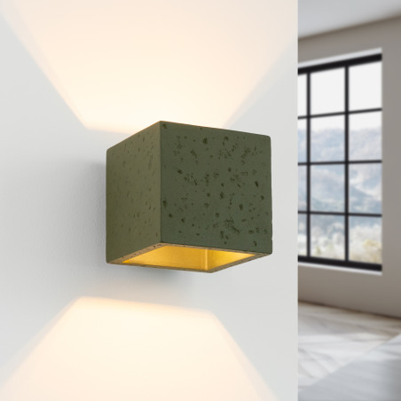 Kinkiet betonowy zielony Sollux Quad | Loftowa lampa ścienna