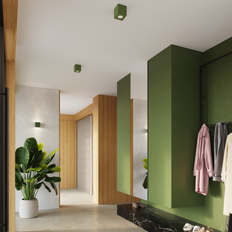 Kinkiet betonowy zielony Sollux Quad | Loftowa lampa ścienna