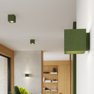 Kinkiet betonowy zielony Sollux Quad | Loftowa lampa ścienna