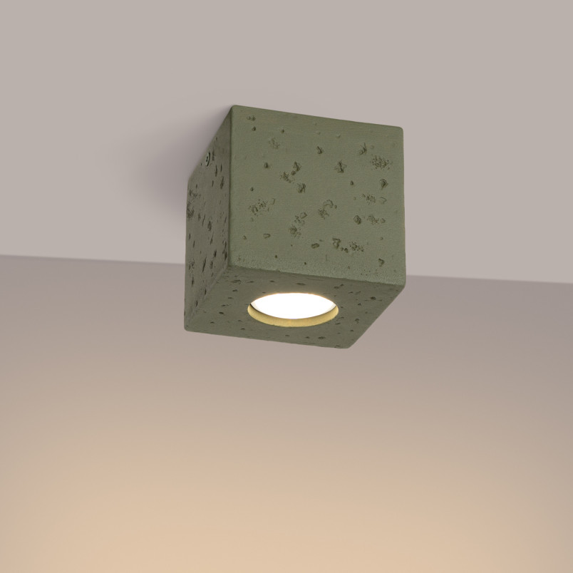 Lampa Betonowa Sollux Quad Zielona - Loft Industrialny