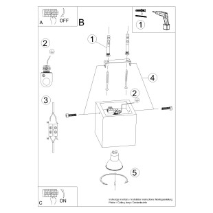 Lampa Betonowa Sollux Quad Zielona - Loft Industrialny