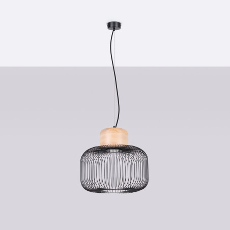 Lampa wisząca Gabbia czarna Sollux - Loftowa elegancja