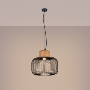 Lampa wisząca Gabbia czarna Sollux - Loftowa elegancja