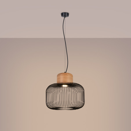 Lampa wisząca Gabbia czarna Sollux - Loftowa elegancja