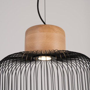 Lampa wisząca Gabbia czarna Sollux - Loftowa elegancja