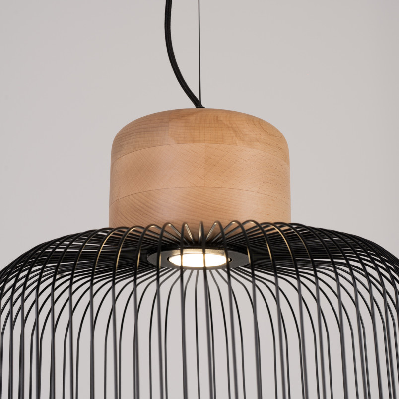 Lampa wisząca Gabbia czarna Sollux - Loftowa elegancja