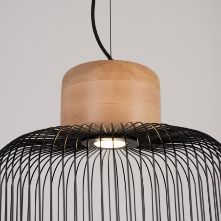 Lampa wisząca Gabbia czarna Sollux - Loftowa elegancja