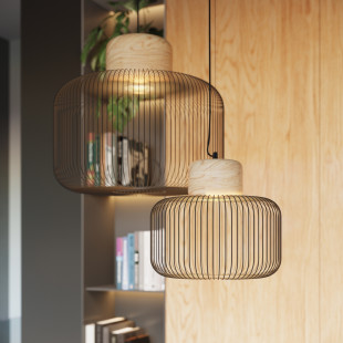 Lampa wisząca Gabbia czarna Sollux - Loftowa elegancja