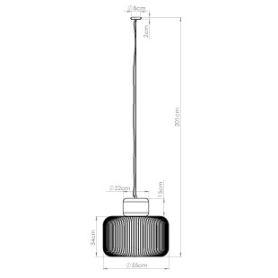 Lampa wisząca Gabbia czarna Sollux | Loftowa, z drewnem, 55cm